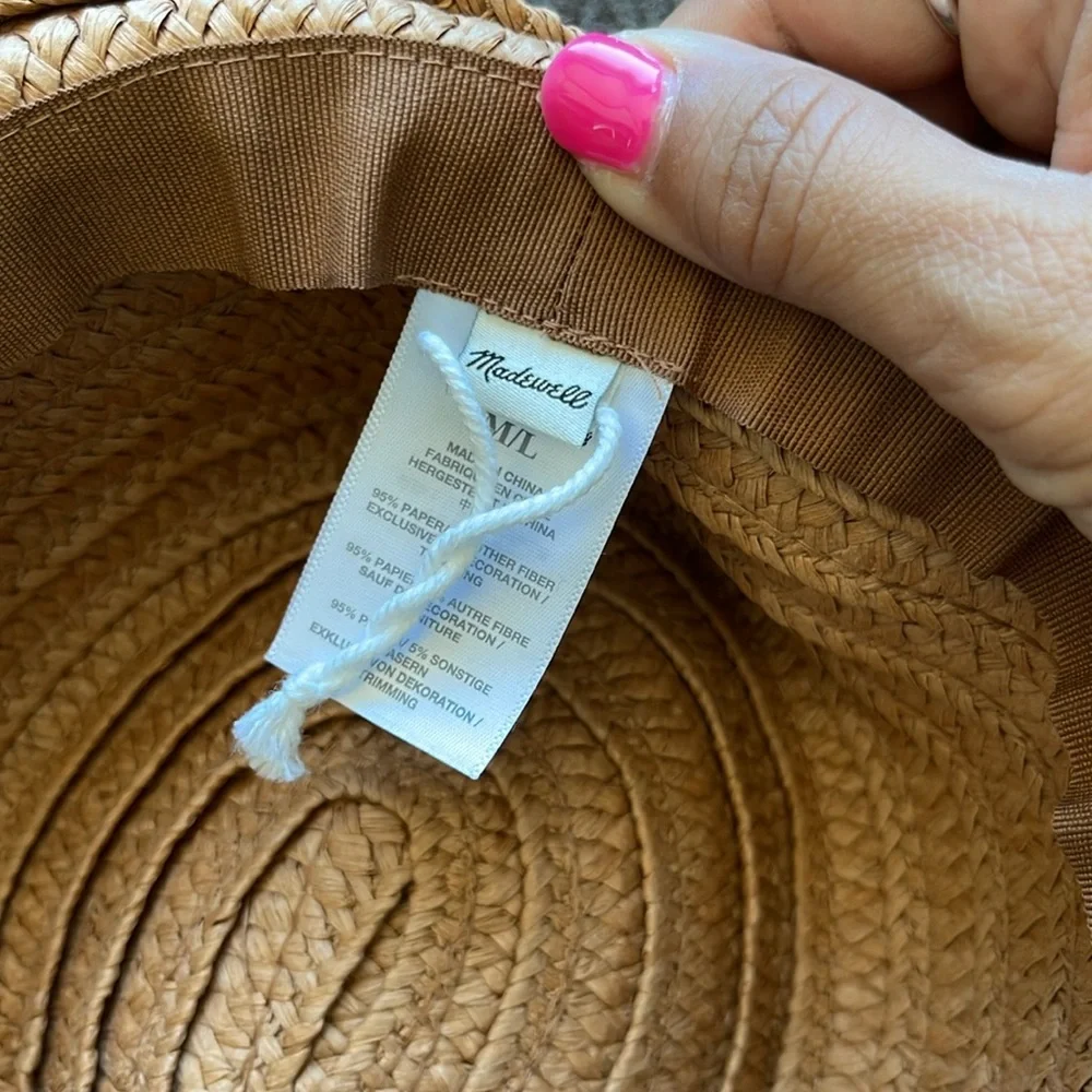 Madewell Packable Mesa Straw‎ Hat Size M - L Natural Color B8